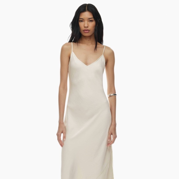 Aritzia White Satin Maxi Dress - Picture 1 of 3